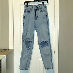 Arizona Jean Co high rise distressed mom jeans